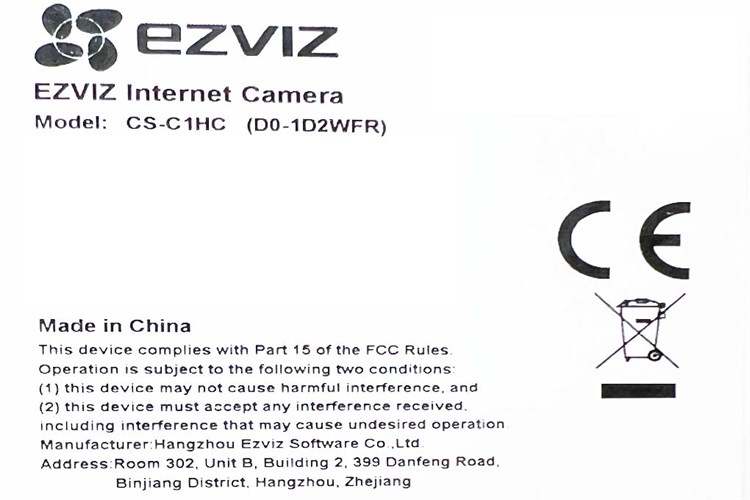 Camera IP 2MP Ezviz CS-C1HC (D0-1D2WFR) Màu Trắng