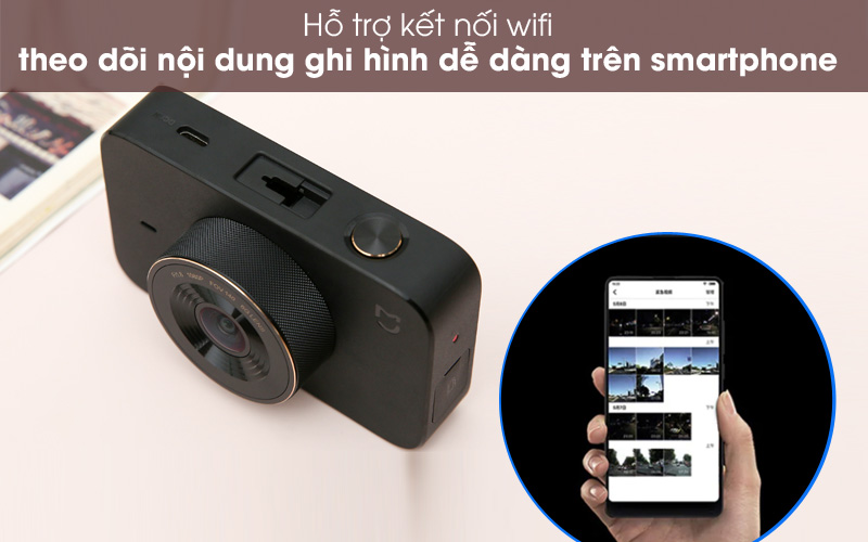 Kết nối wifi - Camera Hành Trình 1080P Xiaomi Mi Dash Cam 1S Đen