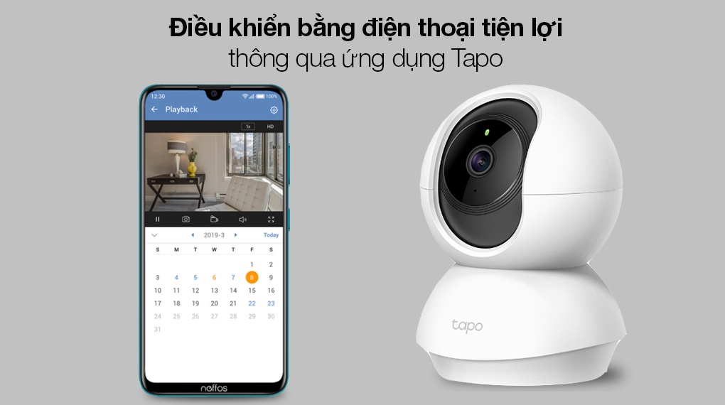 Camera IP 360 độ 3MP TP-Link Tapo C210 - Quản lý hiệu quả trên điện thoại qua ứng dụng Tapo