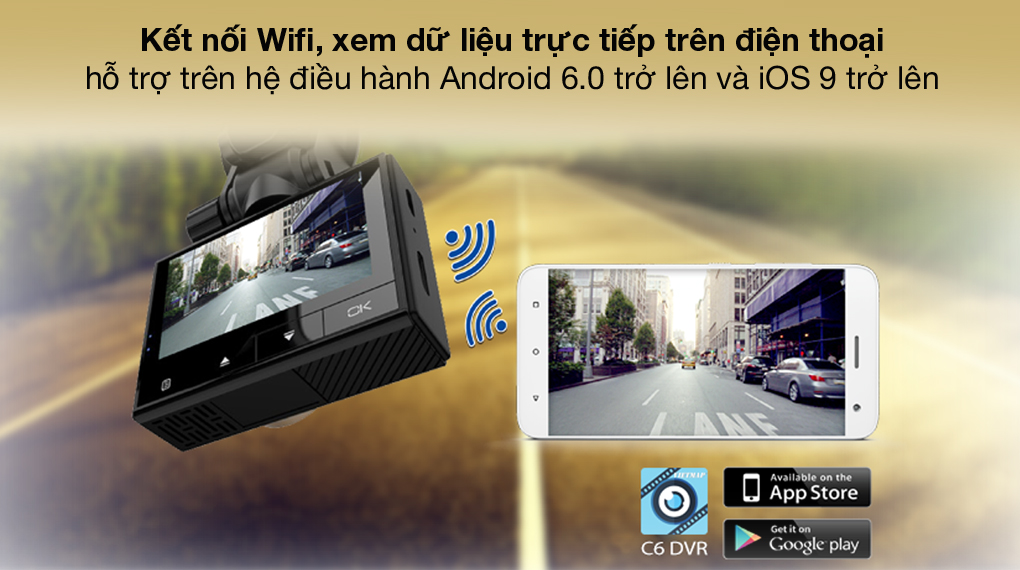 Kết nối Wifi - Camera Hành Trình Vietmap C6 Đen