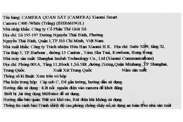 Camera IP 360 Độ 4MP Pro Xiaomi Mi Home C400 Màu Trắng