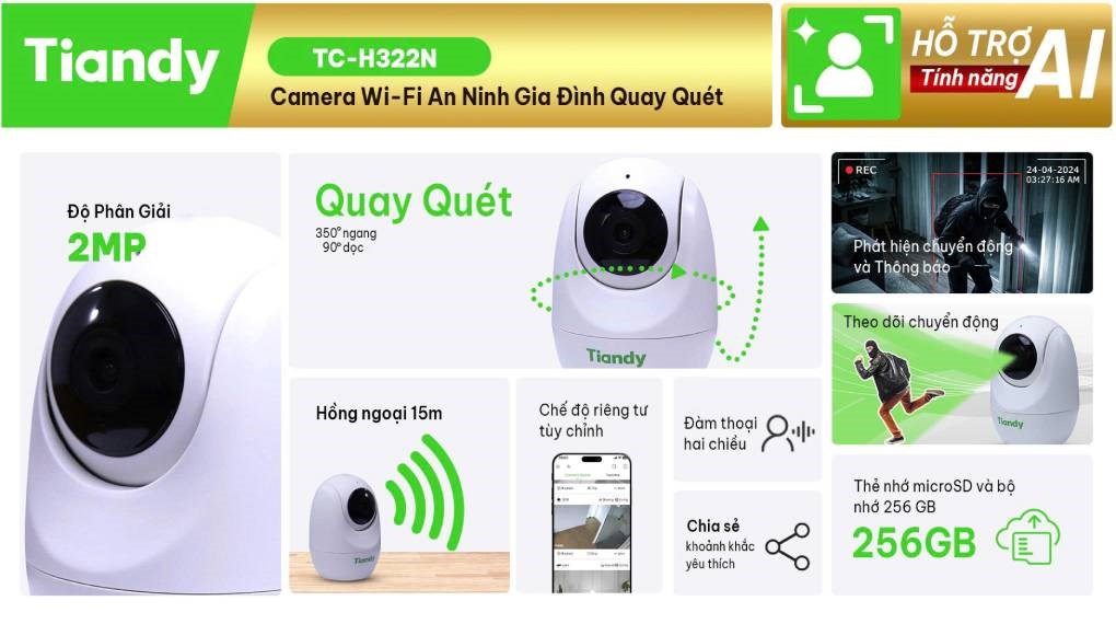 Camera IP 360 Độ TIANDY TC-H322N