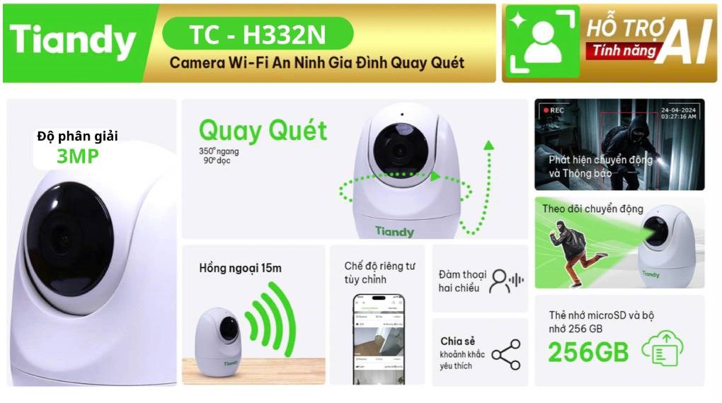 Camera IP 360 Độ TIANDY TC-H332N