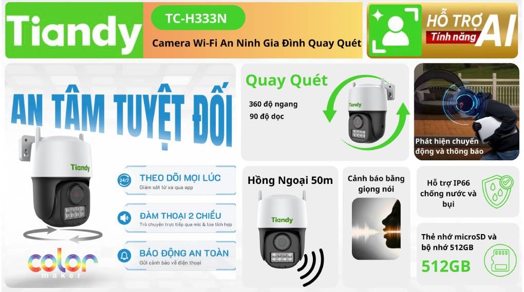Camera IP Ngoài Trời 360 Độ TIANDY TC-H333N