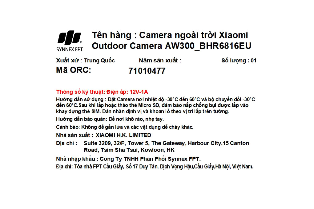 Camera IP Ngoài Trời 3MP Xiaomi AW300 - 6