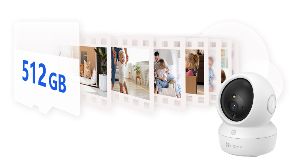 Camera IP 360 Độ 4MP EZVIZ H6C Pro - Bộ nhớ rộng rãi, lưu trữ an toàn
