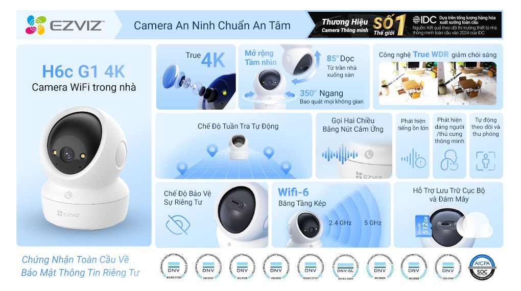 Camera IP 360 Độ EZVIZ H6C G1