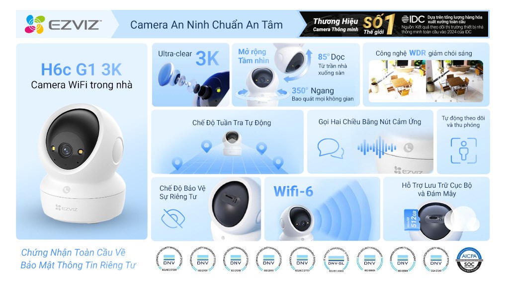 Camera IP 360 Độ EZVIZ H6C G1