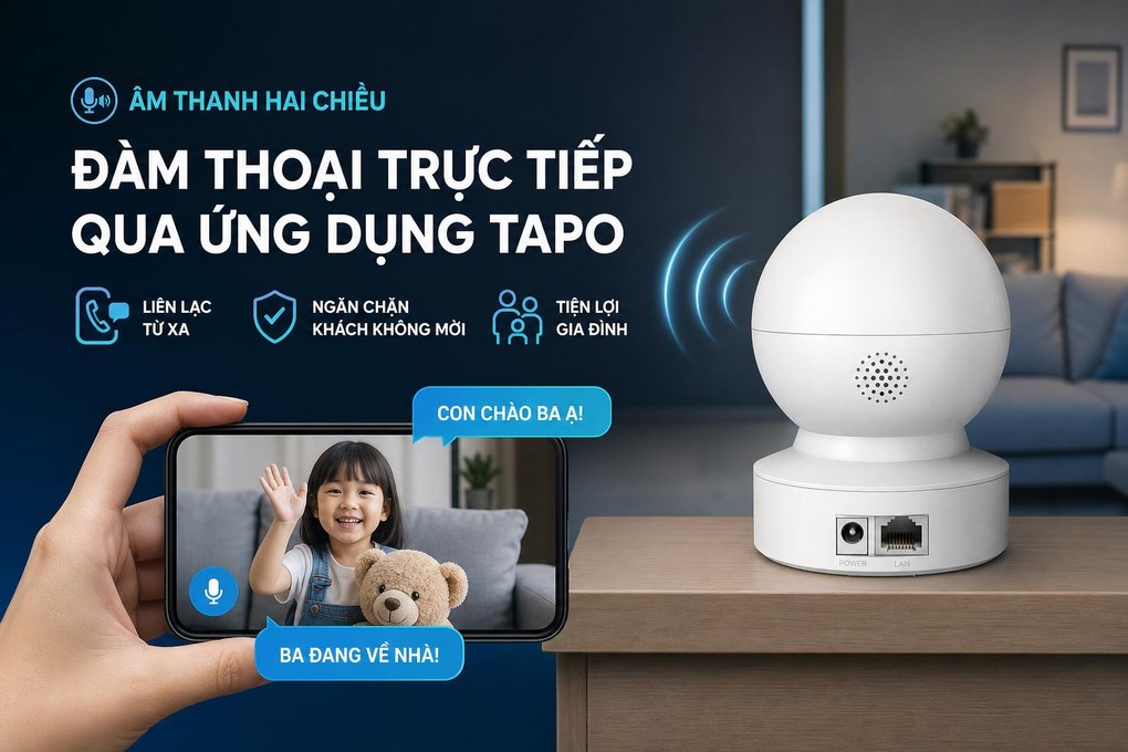 Camera IP 360 Độ 5MP TP-Link Tapo C232 - đàm thoại trực tiếp qua ứng dụng