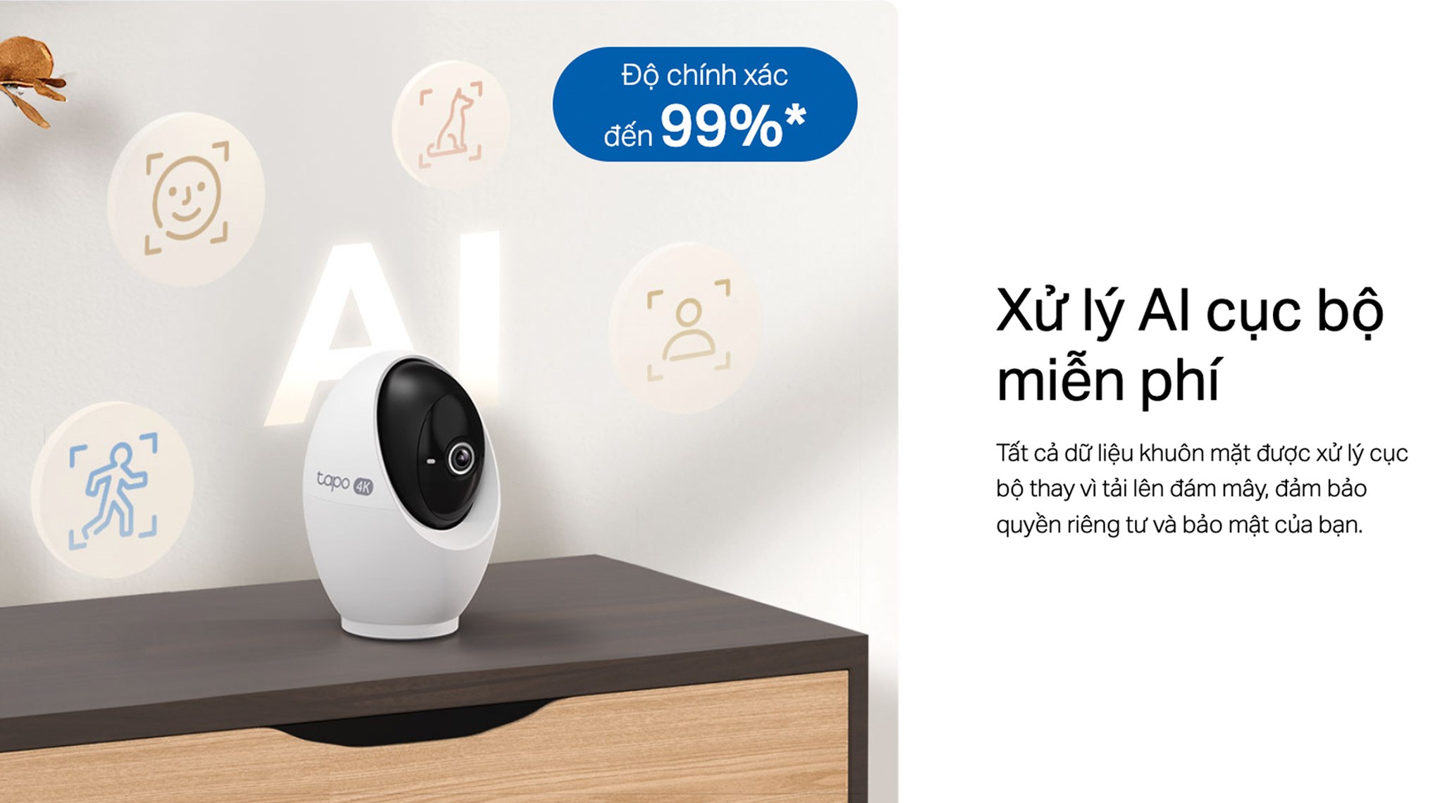 Cạnh máy Camera IP 360 Độ TP-Link Tapo C260