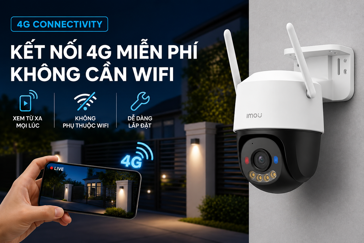 Camera IP Ngoài Trời 360 Độ 5 MP IMOU Cruiser SC 4G Free Data IPC-K7F-5M1T-X