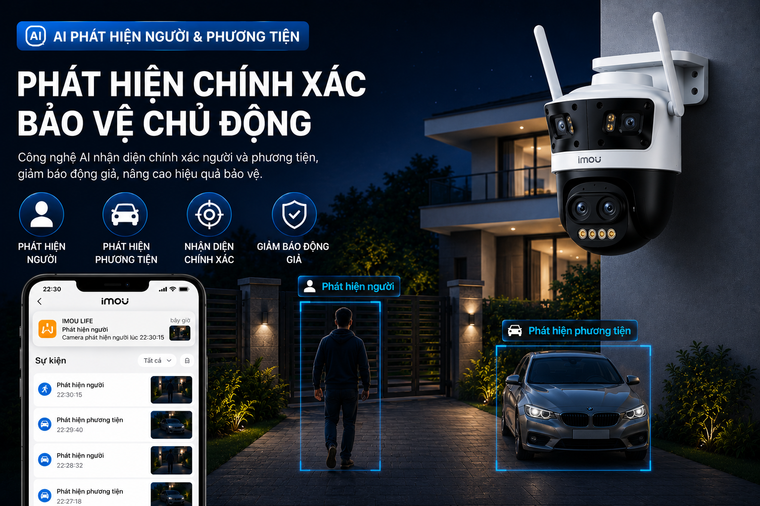 Camera IP Ngoài Trời 360 Độ 4MP IMOU Cruiser Pano Z IPC-S76DP-13M0N