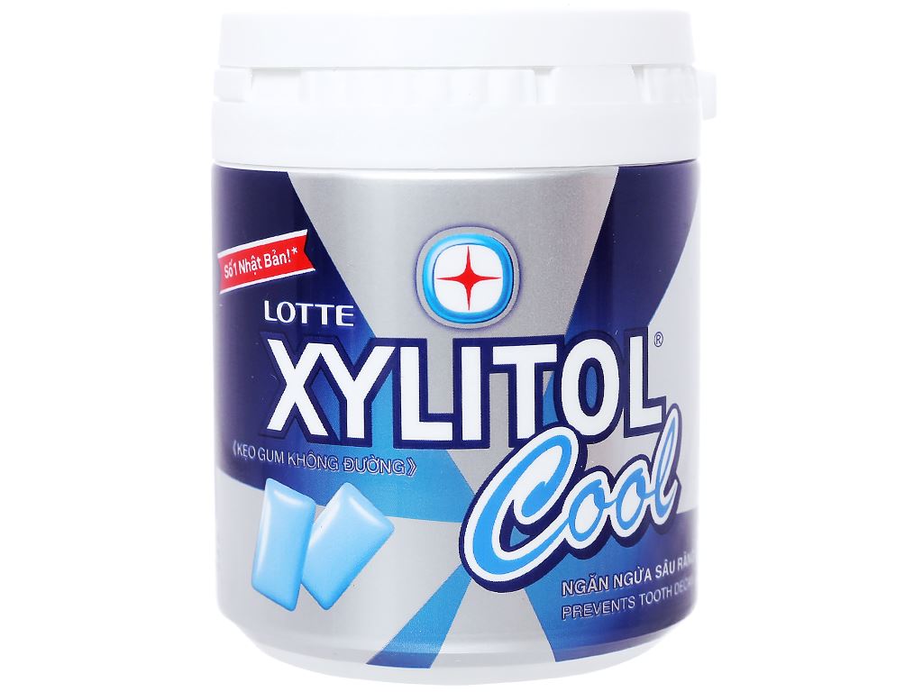 Kẹo gum không đường Lotte Xylitol Cool hũ 137.8g 1