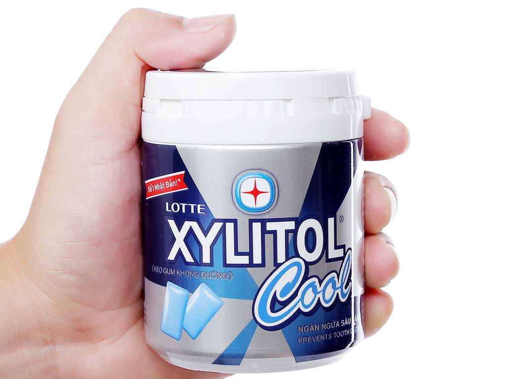 Kẹo gum không đường Lotte Xylitol Cool hũ 137.8g 4