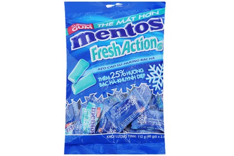 Kẹo cao su Mentos hương Bạc hà gói 112g