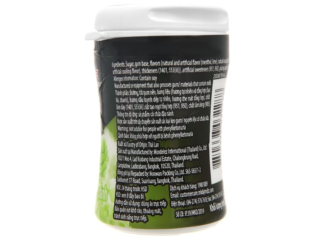 Kẹo gum Trident Ice vị chanh hũ 56g 3