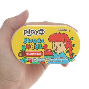 Kẹo thổi bong bóng Play More hương chanh dây hộp 40g