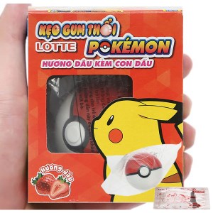 Kẹo gum thổi Lotte Pokemon hương dâu kèm con dấu hộp 3.2g (giao màu ngẫu nhiên)