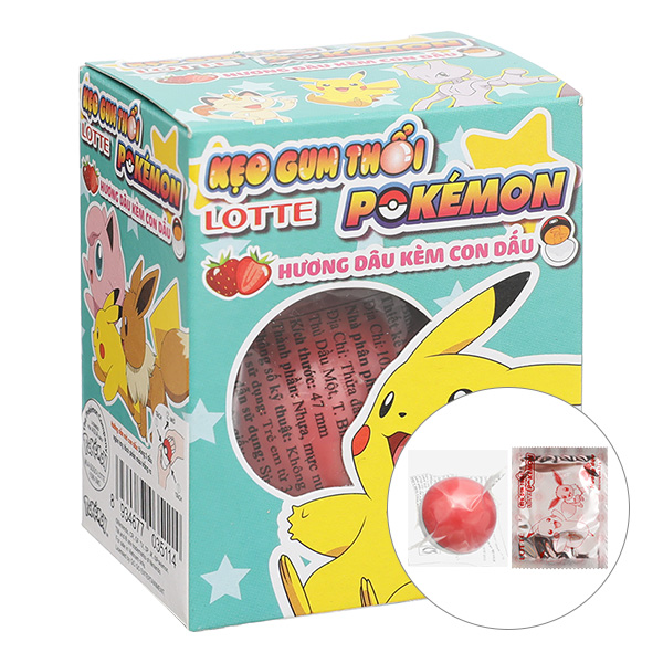 Kẹo gum Lotte Pokemon dâu 3g