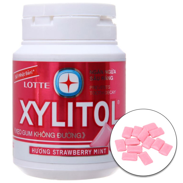Kẹo gum Lotte Xylitol Strawberry Mint 55.1g