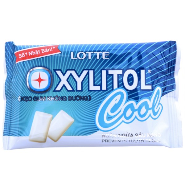Kẹo cao su không đường Lotte Xylitol cool vị bạc hà vỉ 8 viên