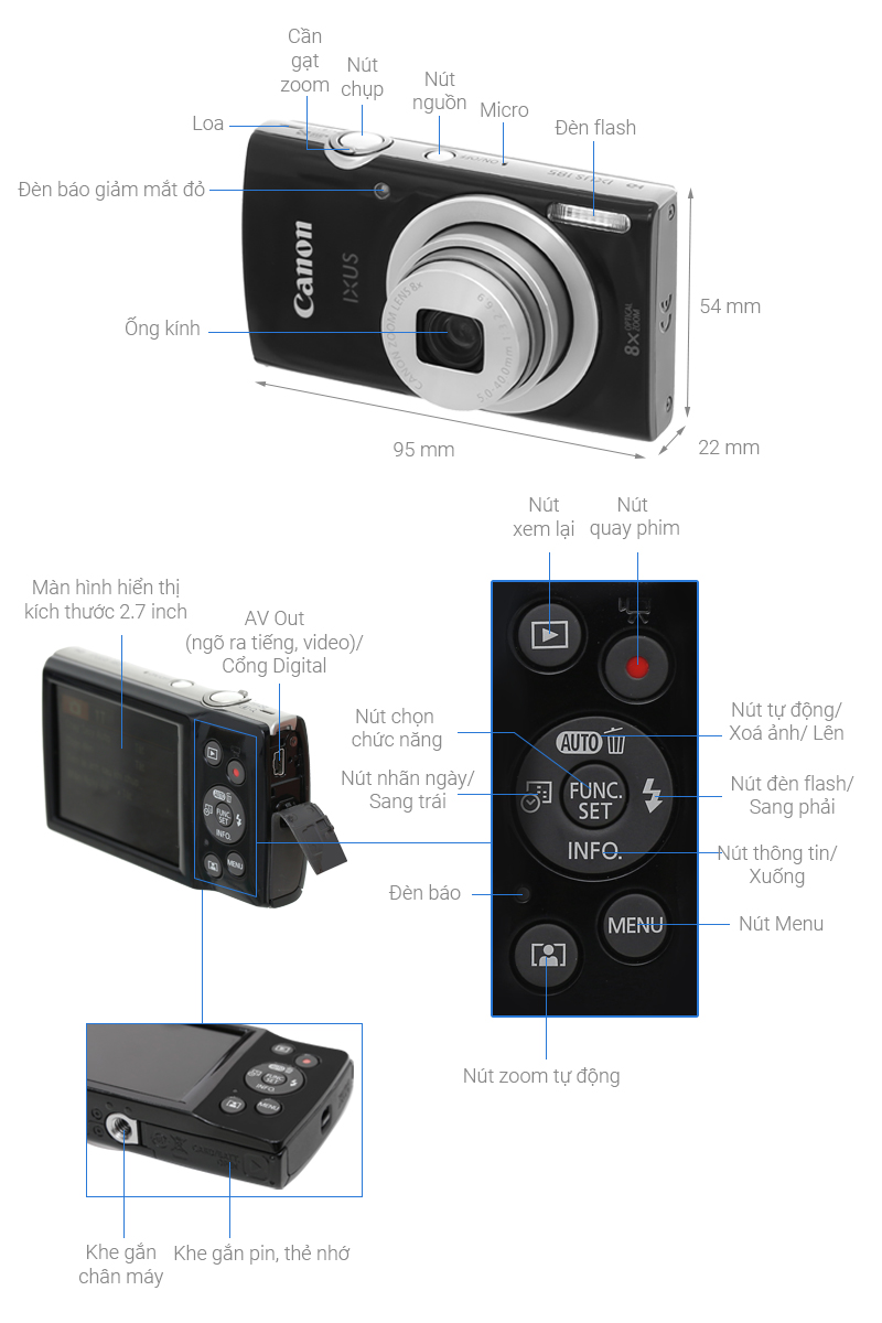 Máy ảnh Canon IXUS 185 đen là sự lựa chọn tuyệt vời dành cho những ai đam mê nhiếp ảnh. Thiết kế đẹp mắt cùng chất lượng ảnh sắc nét, máy ảnh này đem lại trải nghiệm chụp ảnh tuyệt vời cho người dùng. Khám phá hình ảnh liên quan để đánh giá sản phẩm và trải nghiệm cho mình.