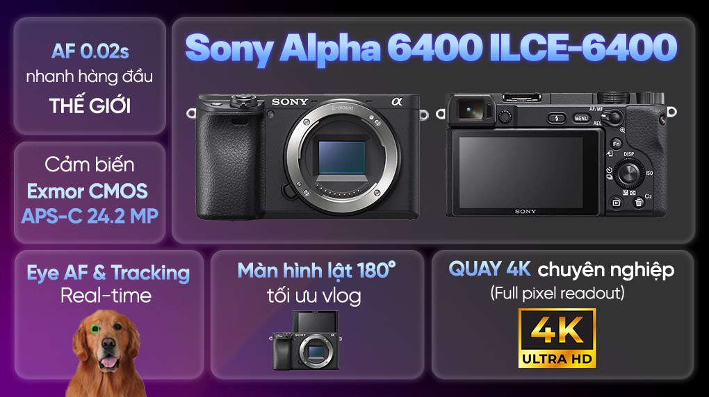 Máy ảnh kỹ thuật số Sony Alpha 6400 ILCE-6400/B AP2