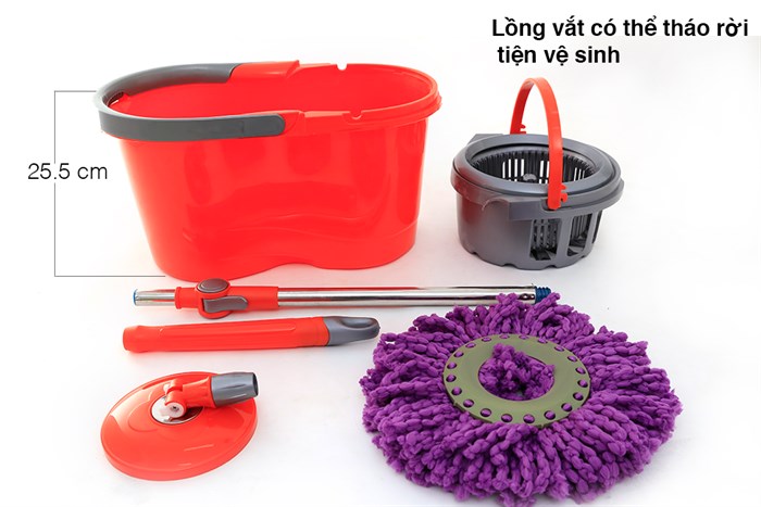 Bộ lau nhà 360 DMX-X4 Màu Đỏ