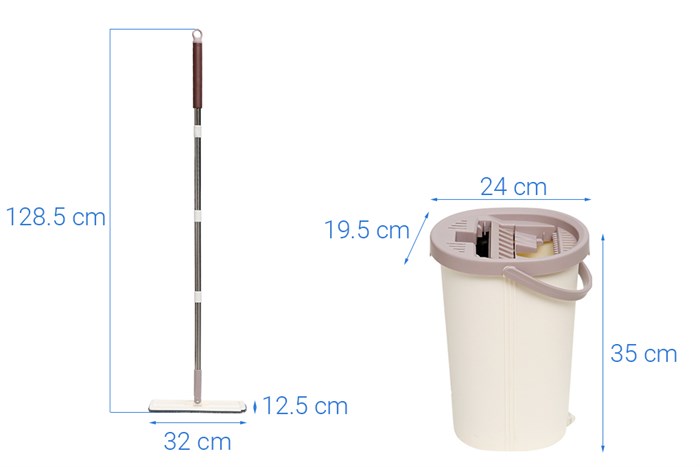 Bộ lau nhà tự vắt BHX BH-M950 Màu Kem