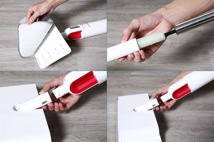 Cây lau nhà phun nước và hút bụi cơ Deerma TB900 Màu Trắng