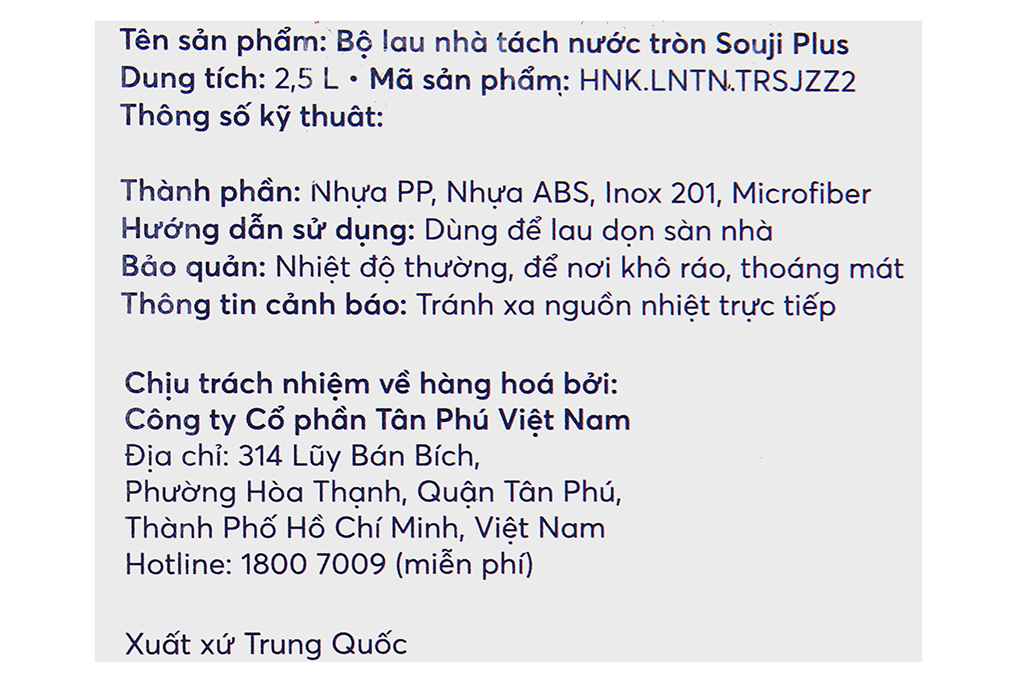 Bộ lau nhà tách nước bẩn Inochi Souji Plus HNK.LNTN.TRSJZZ2 Màu Xanh - Xám