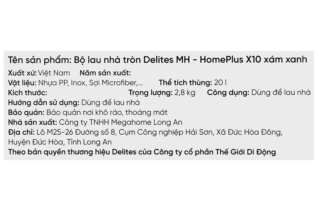 Bộ lau nhà 360 Delites MH - HomePlus X10 Màu Xanh Dương - Xám