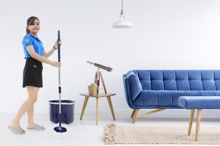 Bộ lau nhà 360 có bánh xe Omega Mop Kokomega 04 Màu Xanh Dương