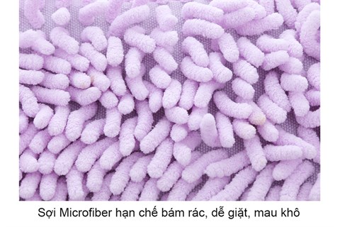 Sợi microfiber mềm mại, hạn chế bám rác