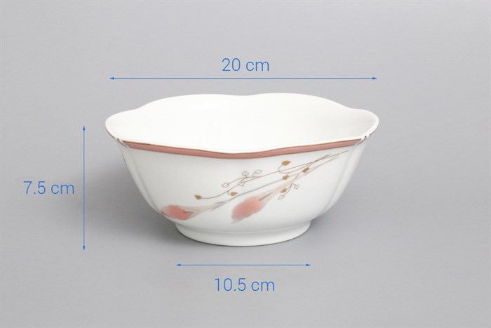 Tô canh sứ 20 cm Chuan Kuo CK01 F84-1012 Màu Trắng