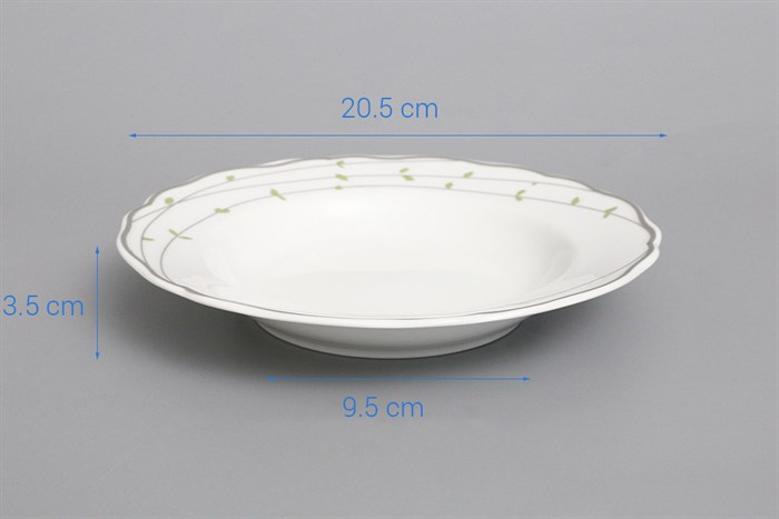 Dĩa sâu sứ 20.5 cm Chuan Kuo CK02 A8201-2023 Màu Trắng