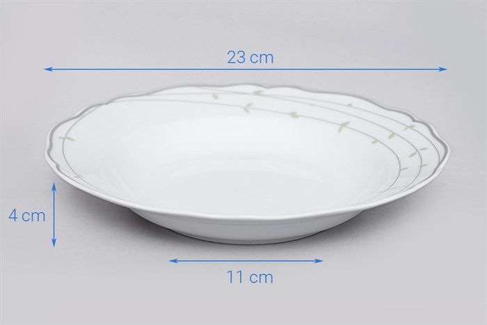 Dĩa sâu sứ 23 cm Chuan Kuo CK02 A9201-2023 Màu Trắng