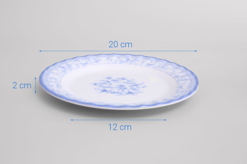 Dĩa cạn nhựa Melamine 20 cm Vinh Cơ VCP01-A608