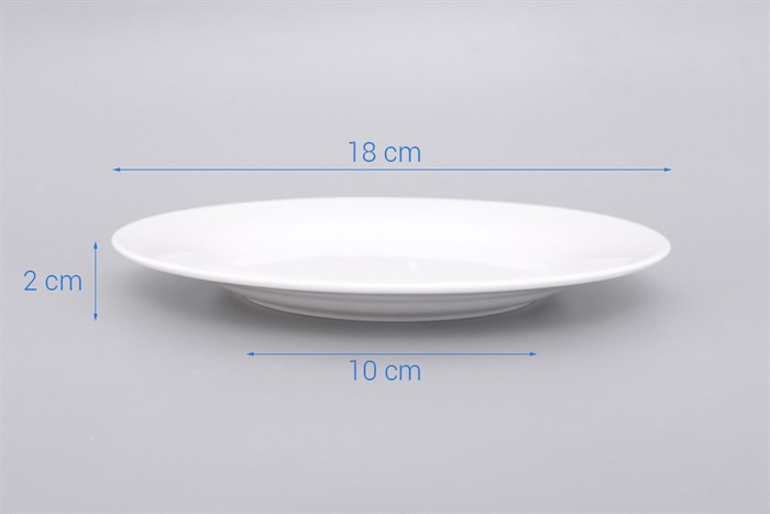 Dĩa cạn sứ 18 cm Minh Châu MC-D07 Màu Trắng