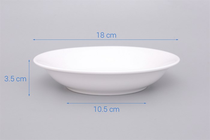 Dĩa sâu sứ 18 cm Minh Châu MC-DL07 Màu Trắng