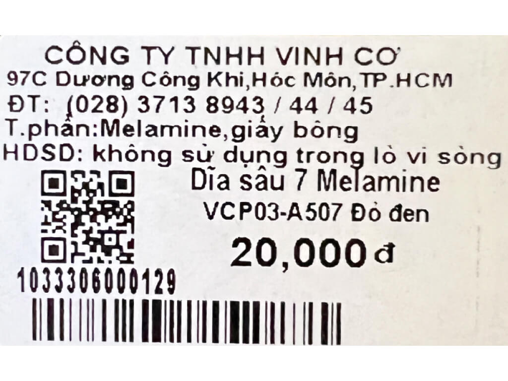 Dĩa nhựa melamine sâu Vinh Cơ VCP03-A507 6