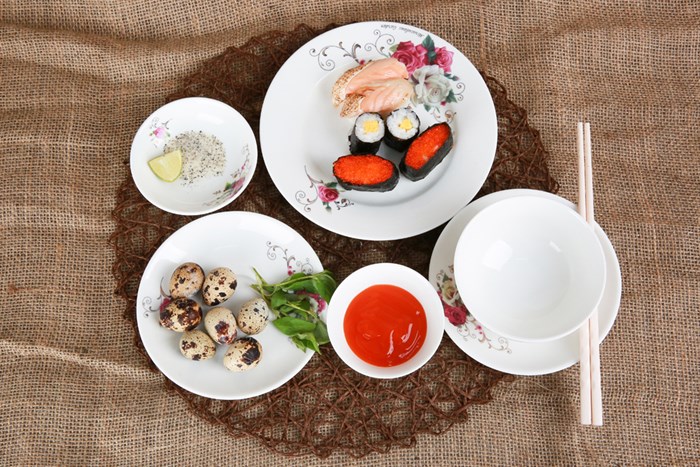 Bộ 17 món tô chén dĩa sứ Minh Châu BQ17 Màu Vàng