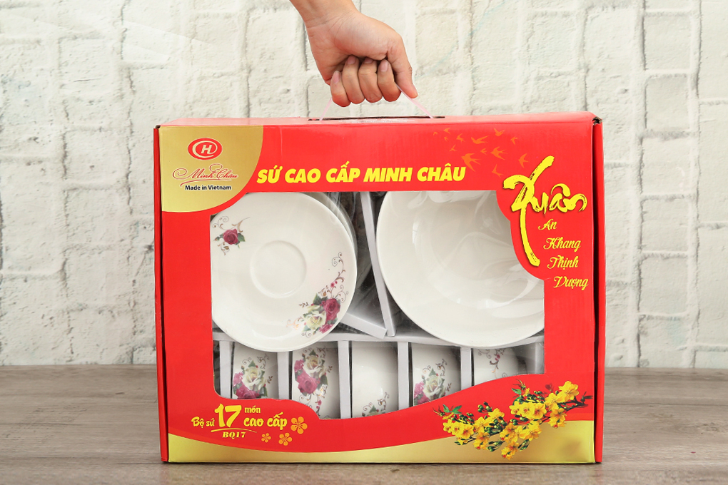 Bộ 17 món tô chén dĩa sứ Minh Châu BQ17