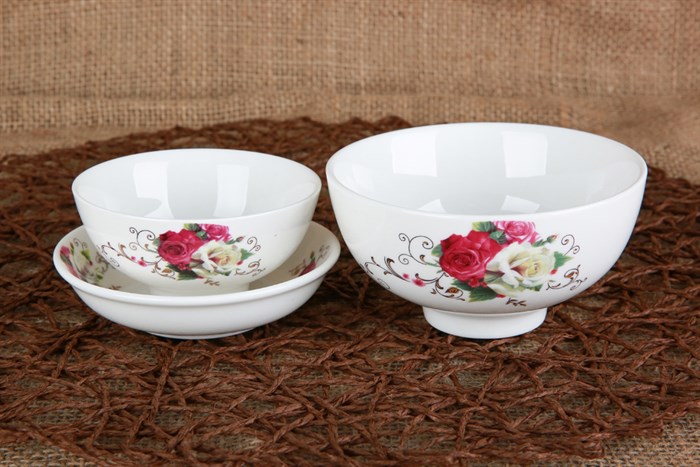 Bộ 17 món tô chén dĩa sứ Minh Châu BQ17 Màu Vàng