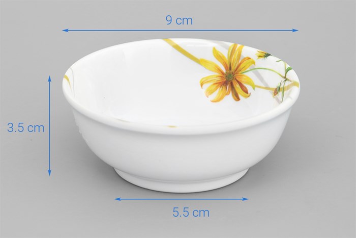 Chén chấm nhựa Melamine 9 cm Vinh Cơ A306 Màu Trắng