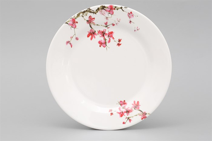 Dĩa cạn nhựa Melamine 20 cm Vinh Cơ A5008 Màu Trắng