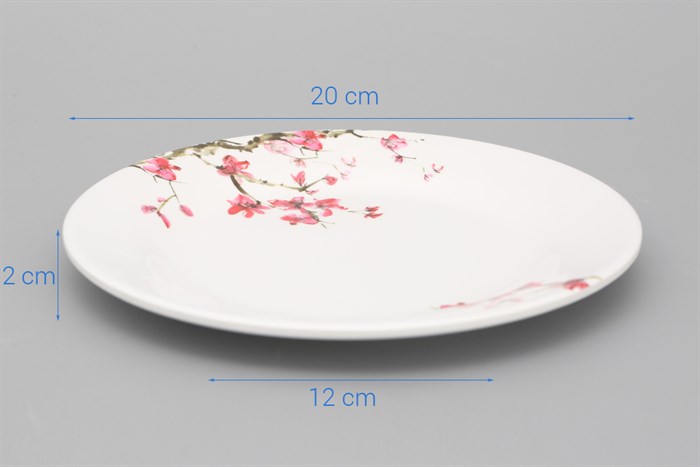 Dĩa cạn nhựa Melamine 20 cm Vinh Cơ A5008 Màu Trắng