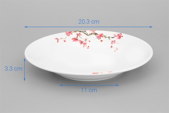 Dĩa sâu nhựa Melamine 20.3 cm Vinh Cơ A5208 Màu Trắng