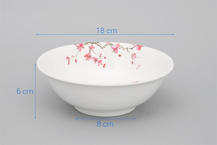 Tô canh nhựa Melamine 18 cm Vinh Cơ A407 Màu Trắng