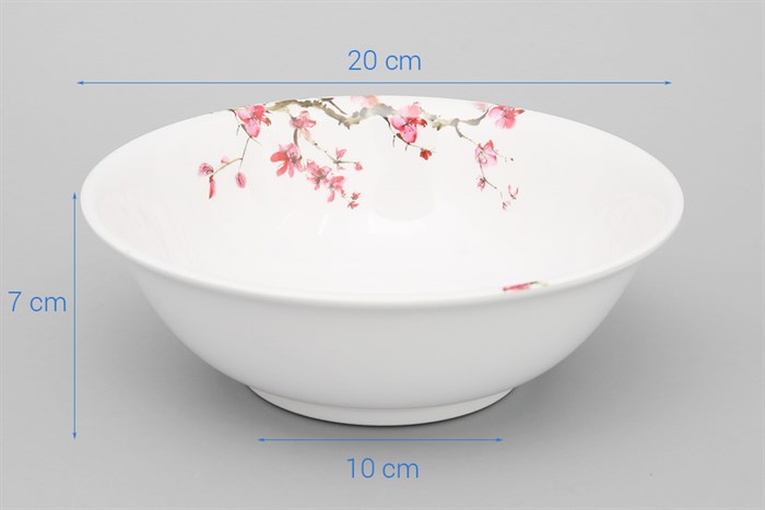 Tô canh nhựa Melamine 20 cm Vinh Cơ A408 Màu Trắng